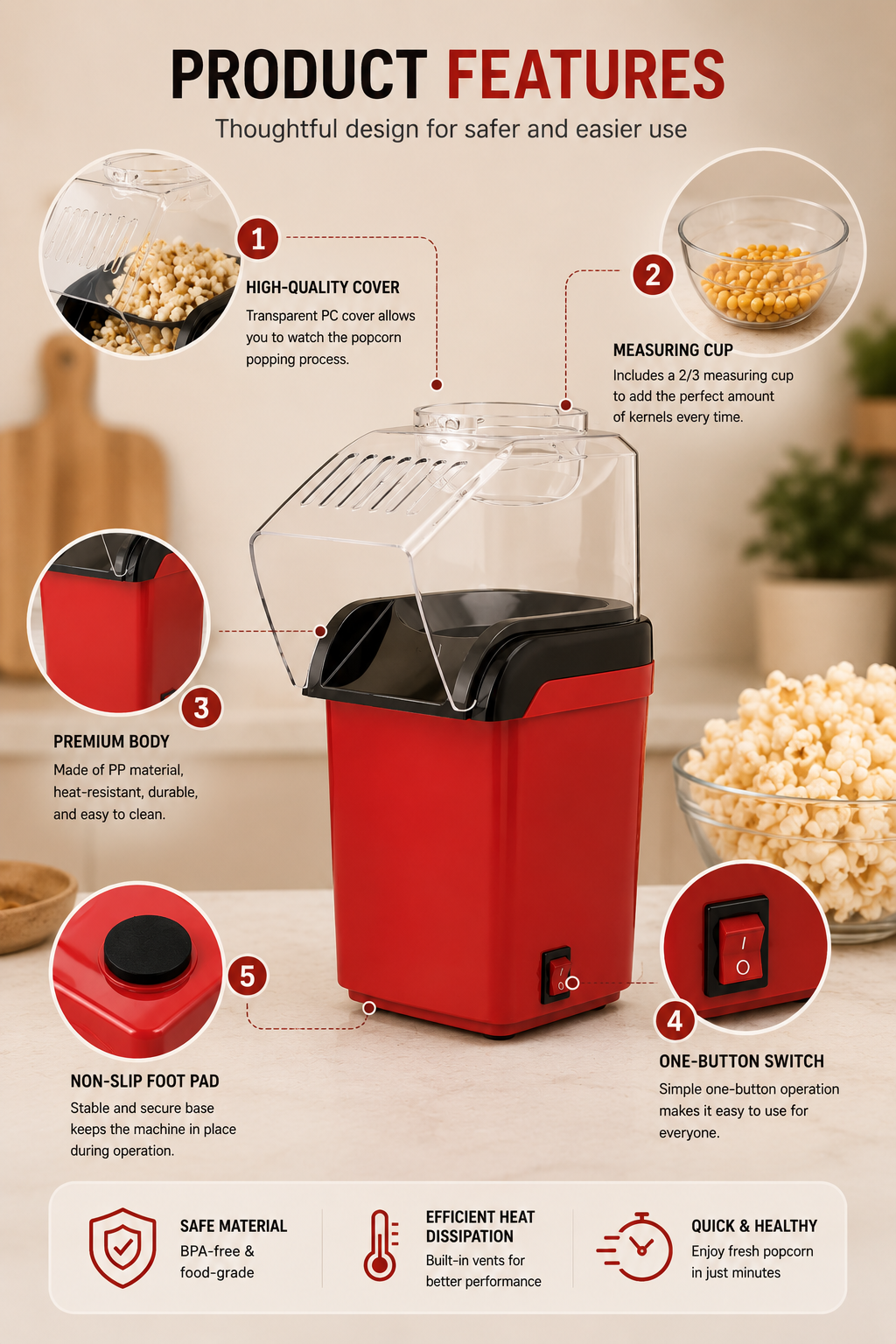Viroxa PopAir Popcorn Maker