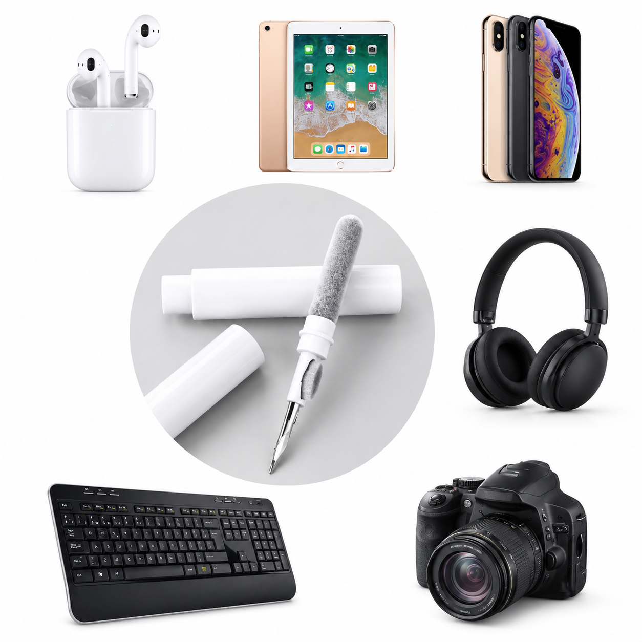 قلم تنظيف السماعات والجوالات 5 في 1