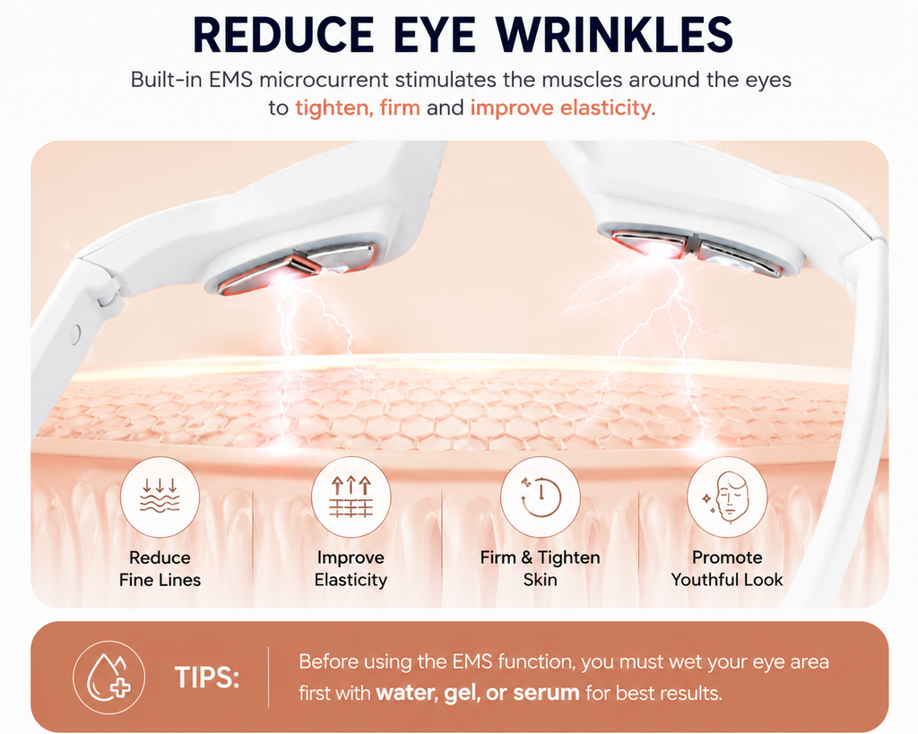 EMS Eye Massager for Dark Circles, Puffy Eyes & Eye Fatigue Relief