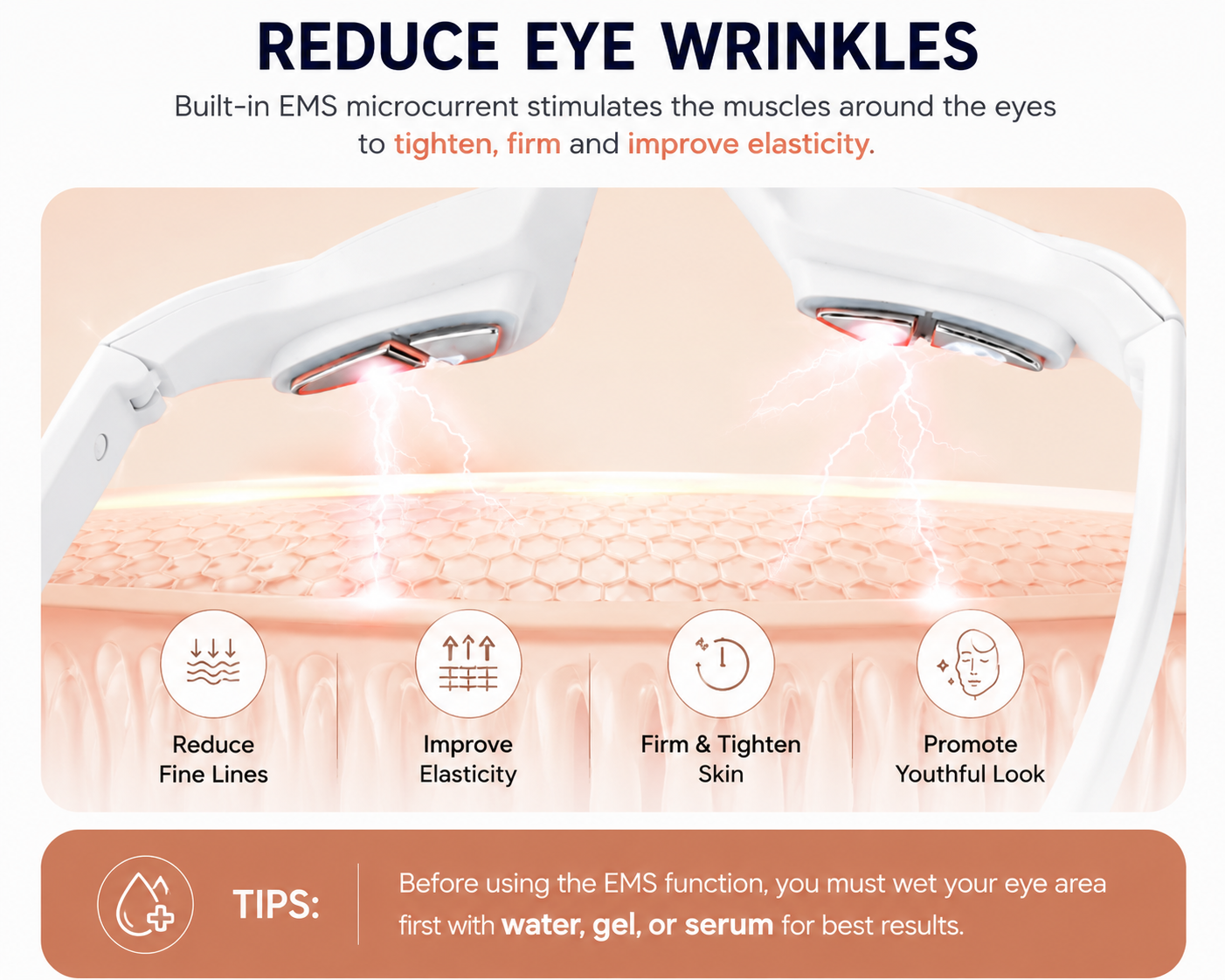 EMS Eye Massager for Dark Circles, Puffy Eyes & Eye Fatigue Relief