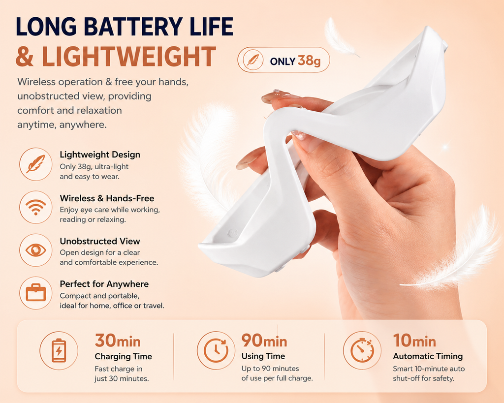 EMS Eye Massager for Dark Circles, Puffy Eyes & Eye Fatigue Relief