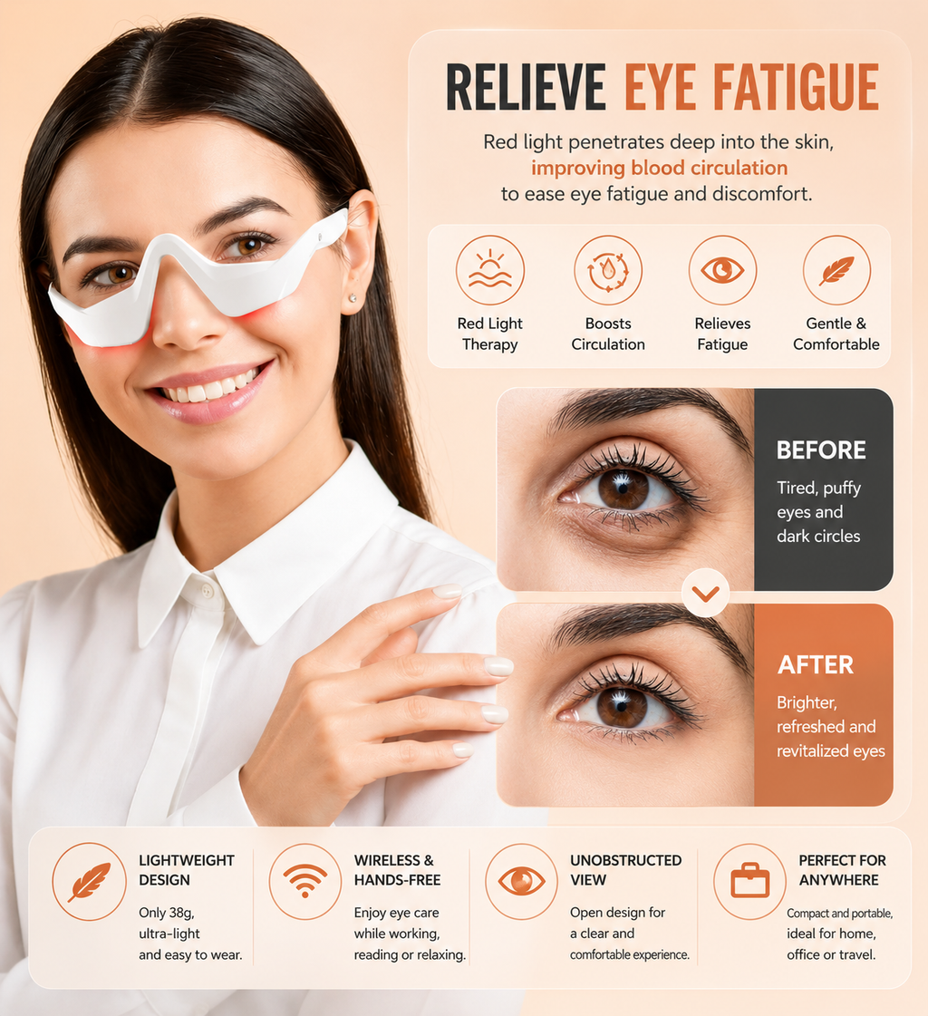 EMS Eye Massager for Dark Circles, Puffy Eyes & Eye Fatigue Relief